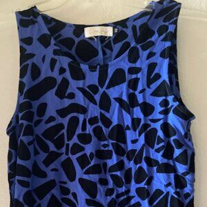 EUC FIGHTING EEL AVA SKY HONOLULU HAWAII COBOLT BLUE BLACK TANK ALOHA WEAR XS